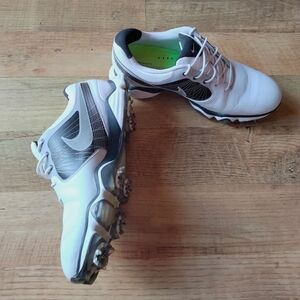 Nike Golf Shoes Lunar Control II White/Silver Men's 7 1/2 Cleats Spiked